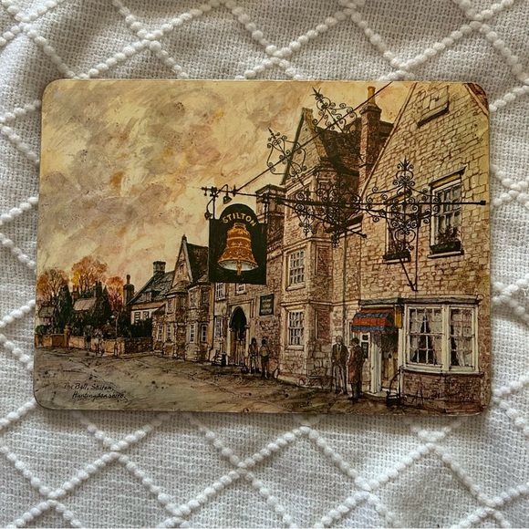 Vintage British‎ Pub Cork Placemats Signed Art Prints Set of 6 Collectible - Picture 11 of 13